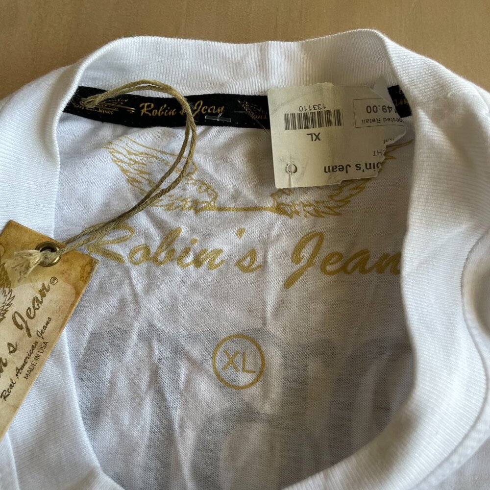 NEW Robin's Jeans Men's Bat White T-Shirt, Cotton/Modal - Size XL - Picture 5 of 12